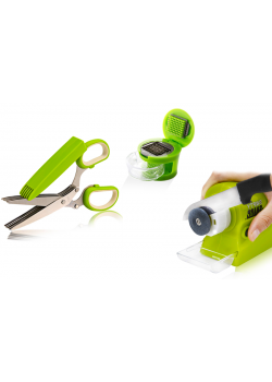 Buy 3 in 1 Bundle Offer, Swifty Sharp Cordless Motorized Knife, Scissors, SP011, Multifunction Kitchen Stainless Steel Herb Scissors with 5 Blades, M5336, Easy Way Garlic Cube Both Sides Press Garlic Cutter Mini Shredder Vegetable Tool, V8080